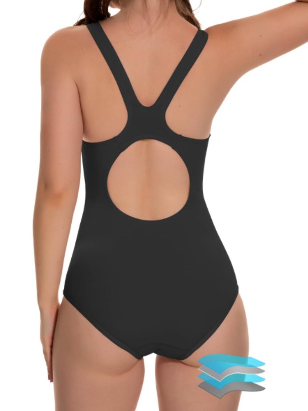 Beautikini Period Swimsuit One Piece Racerback Training Black